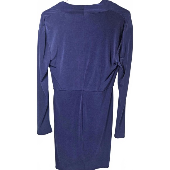 Victoria's Secret Faux Wrap Dress Medium Stretchy‎ V Neck Navy Blue Soft Sexy - Picture 2 of 8
